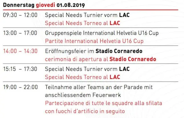 International Helvetia U16 Cup: Start !!! 10