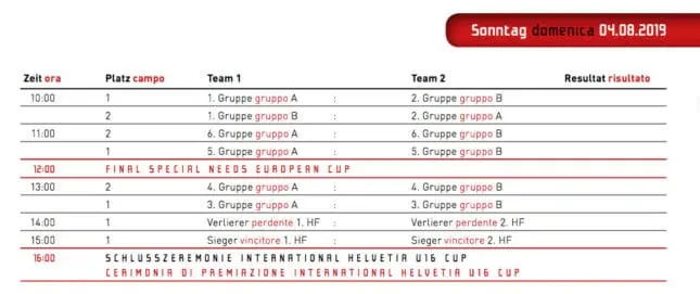 International Helvetia U16 Cup: Start !!! 3