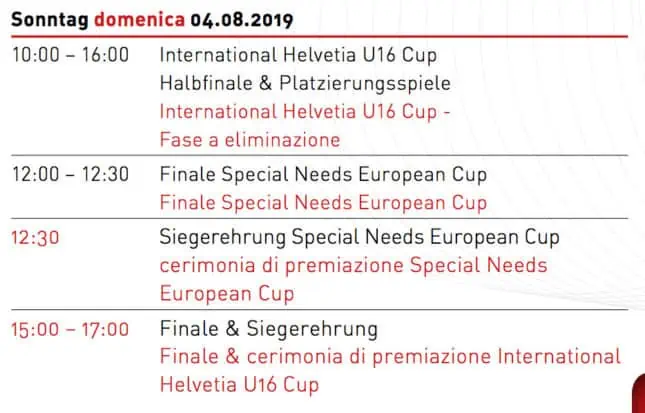 International Helvetia U16 Cup: Start !!! 7