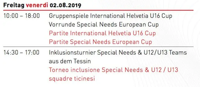 International Helvetia U16 Cup: Start !!! 8
