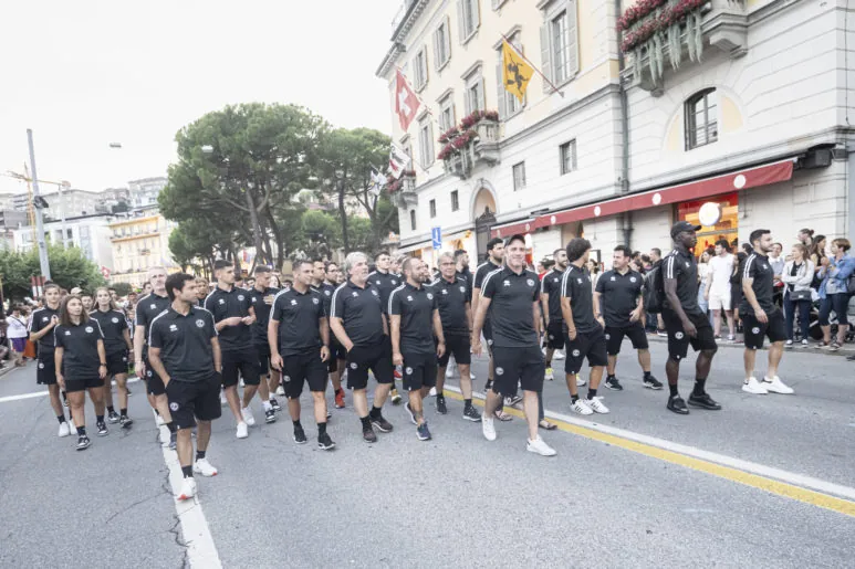 Il FC Lugano alla celebrazione del 1. agosto