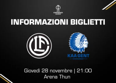 La vendita dei biglietti per FC Lugano-KAA Gent apre venerdì 15 novembre